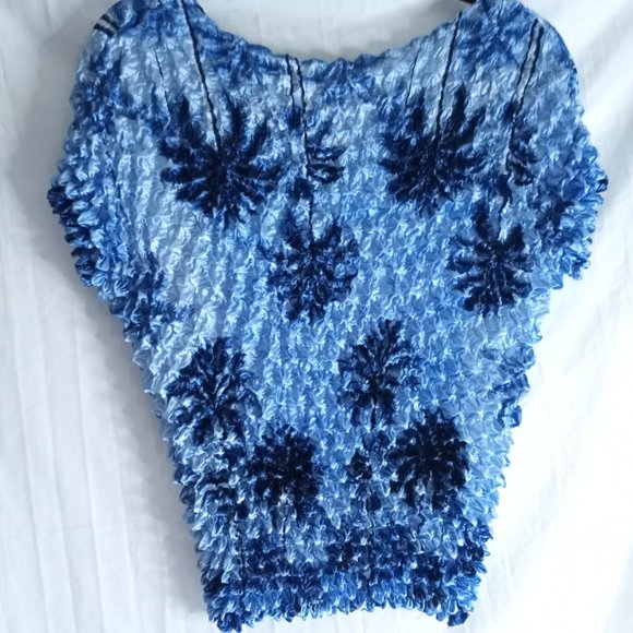 Bubble Shirt Tops - Womens L Palm Trees Bubble Shirt